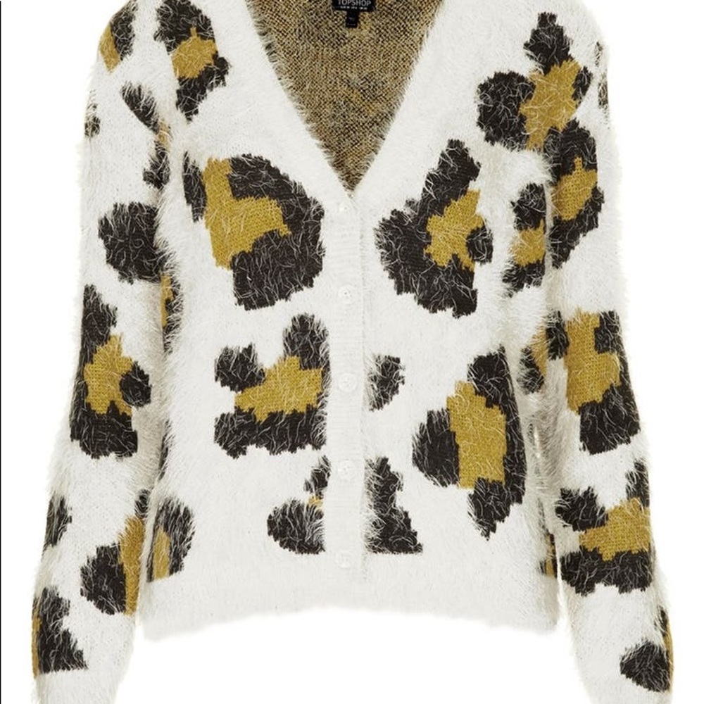 TopShop fuzzy Leopard sweater
